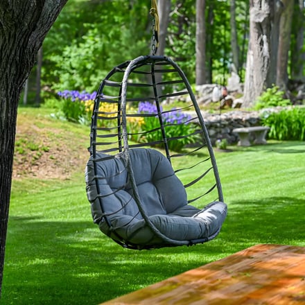 Garden swing chair at a Southern Maine rental