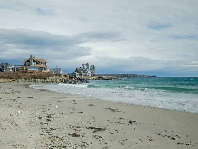 Southern Maine coastline in winter